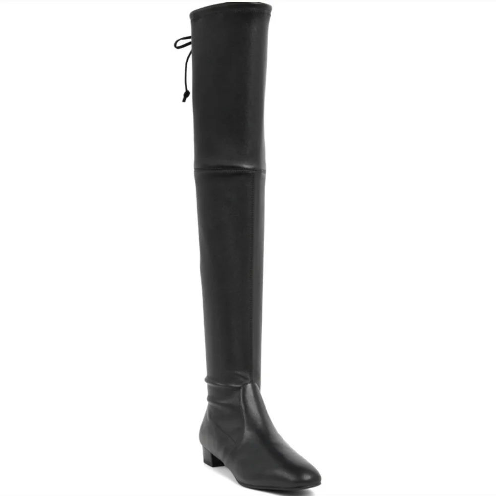 NIB Stuart Weitzman‎ Black Leather Over the Knee High Tall Genna 25 City Boots 5